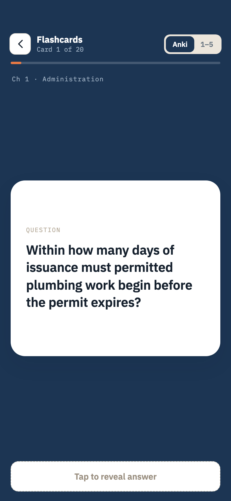 Flashcards — spaced repetition with code citations